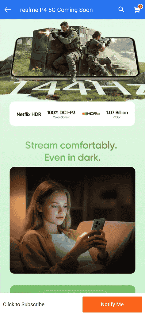 Realme p4 microsite flipkart (7)