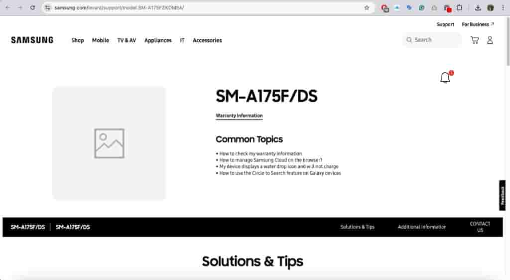 Samsung Galaxy A17 4G - Levant Support Page