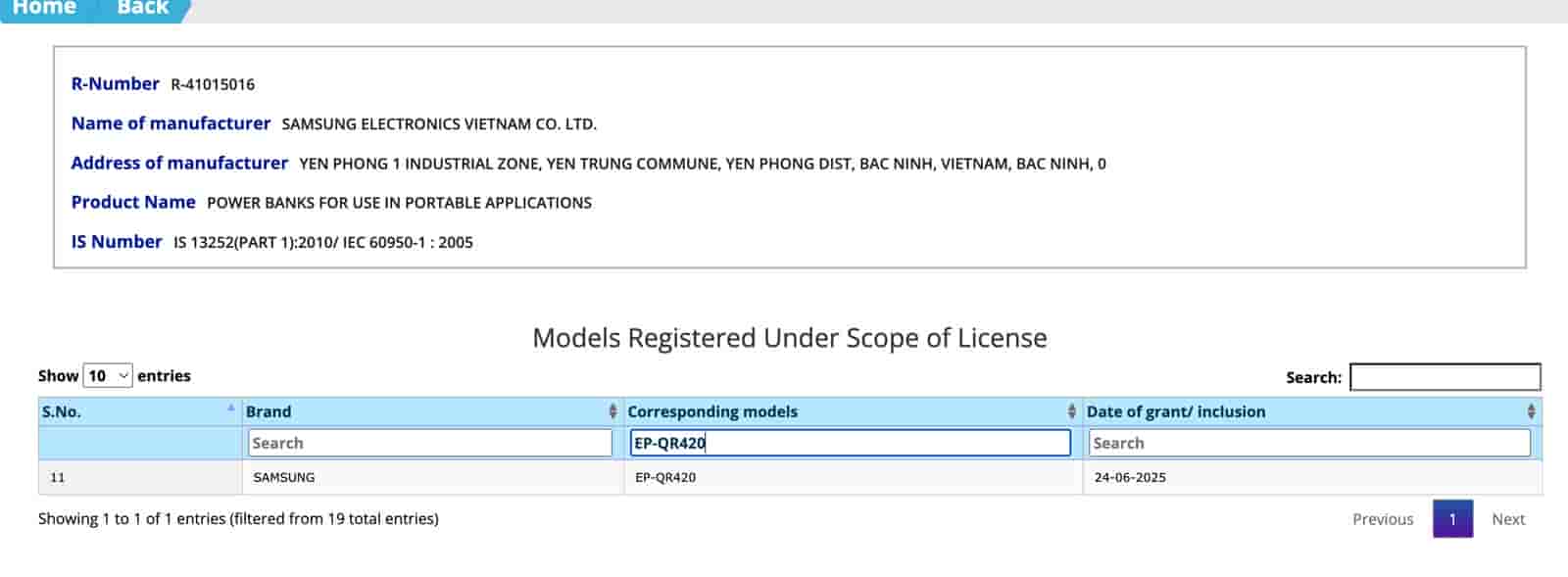 Samsung Galaxy Buds 3 FE Charging Case - BIS Certification
