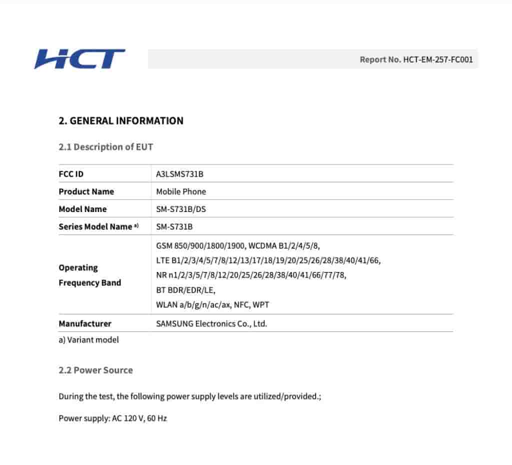 Samsung Galaxy S25 FE (SM-S731B/DS, SM-S731B) - FCC Certification (6)