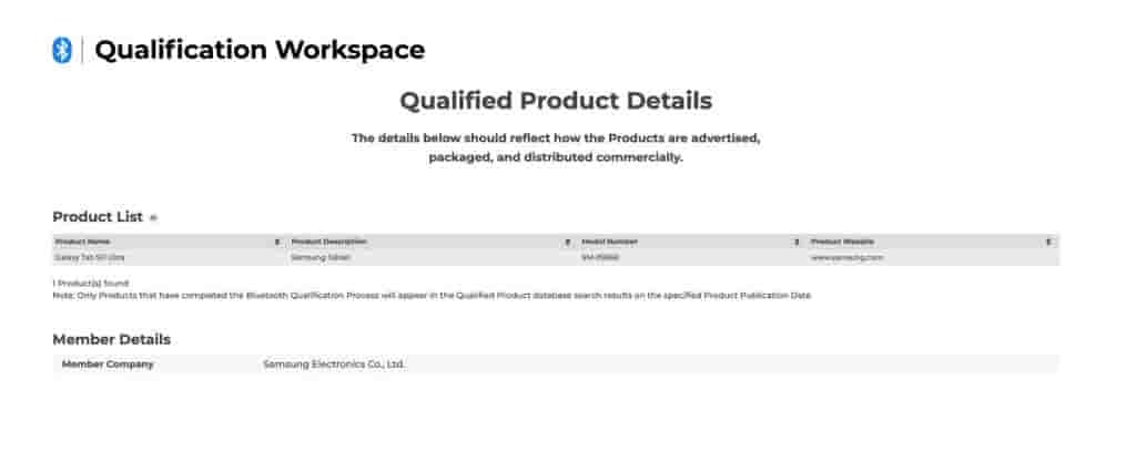 Samsung Galaxy Tab S11 Ultra (SM-X936B) - Bluetooth SIG Listing