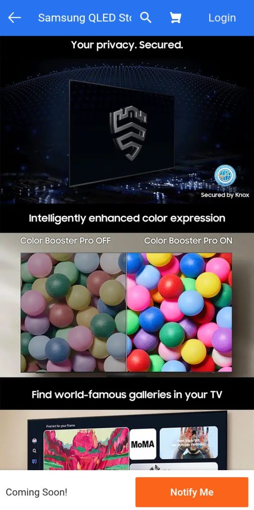 Samsung QLED 4K AI TV - Flipkart Landing Page (4)
