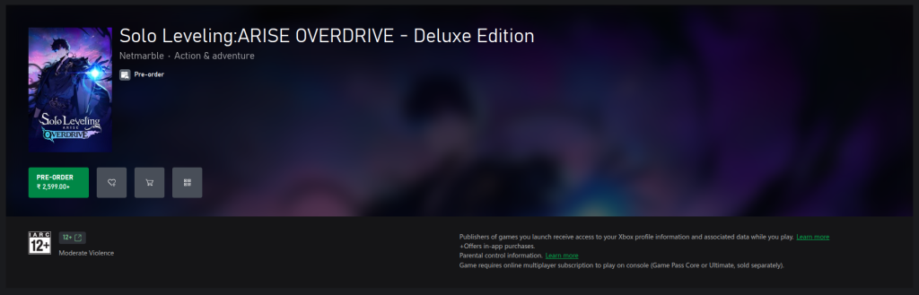 Solo Leveling ARISE OVERDRIVE Deluxe Edition - Pre-Order