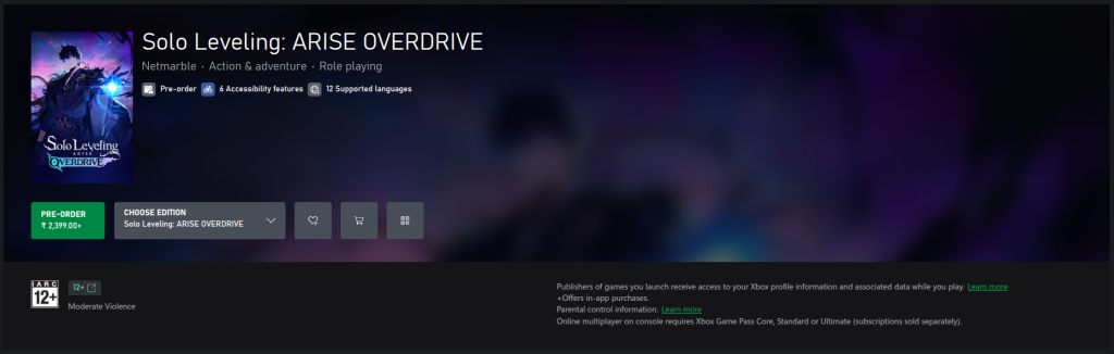 Solo Leveling ARISE OVERDRIVE - Pre-Order