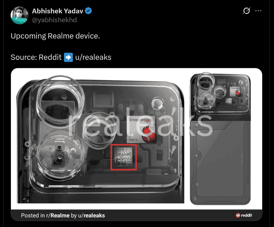 Upcoming Realme Device Design Leaked - X Post