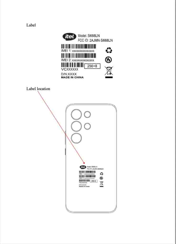 itel 'S688LN' - FCC Certification (1)