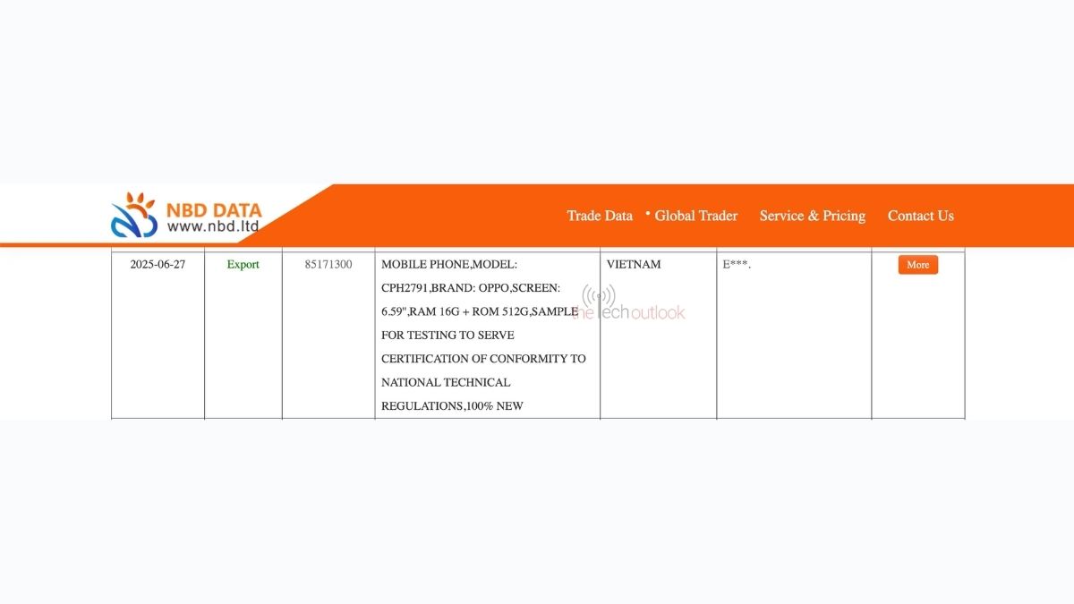 Alleged oppo find x9 global variant spotted on NBD Data