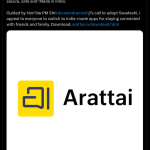 Arattai Instant Messaging App - X Post