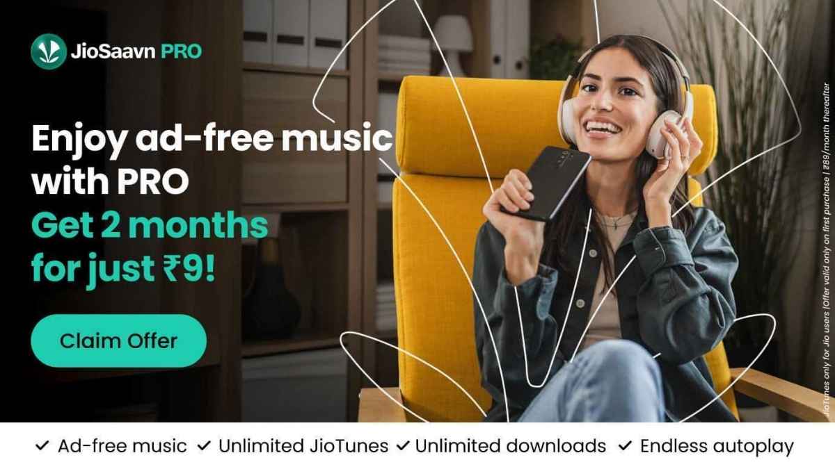 JIO Saavn Pro at ₹9