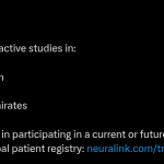 Neuralink Active Studies in Four Countries - X Post