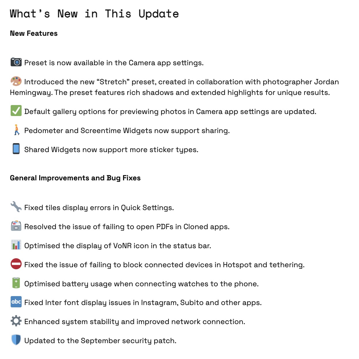 Nothing Phone (2) CHangelog September 2025