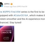 OPPO Find X9 Series First to Feature ColorOS 16 - Weibo Post