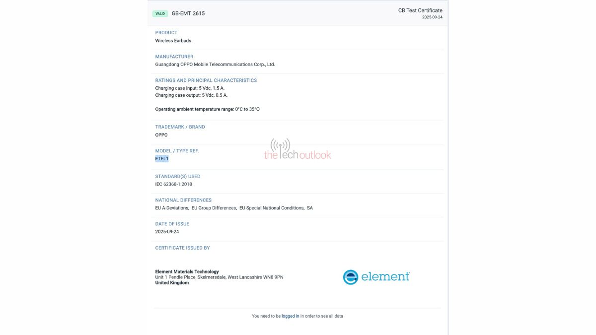 Oppo Enco AIr 5 Pro on Elements