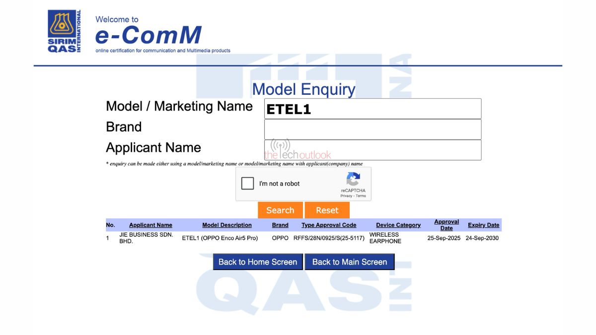 Oppo Enco AIr 5 Pro on SIRIM