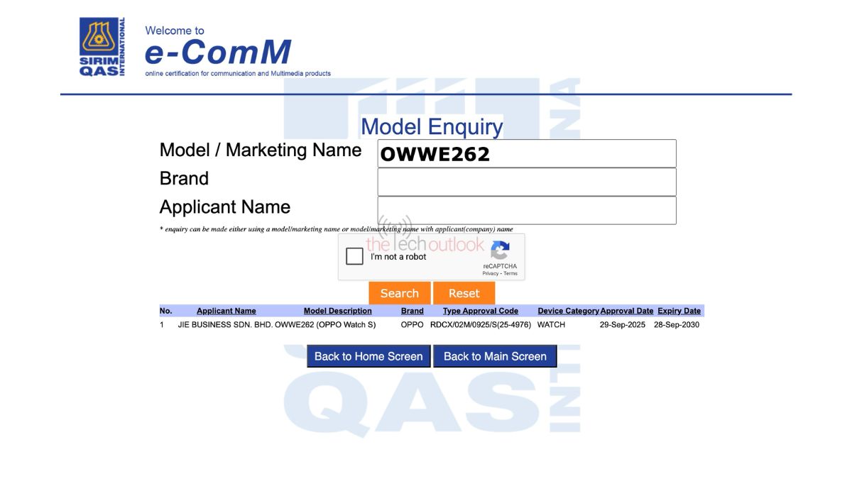 Oppo Watch s spotted on SIRIM