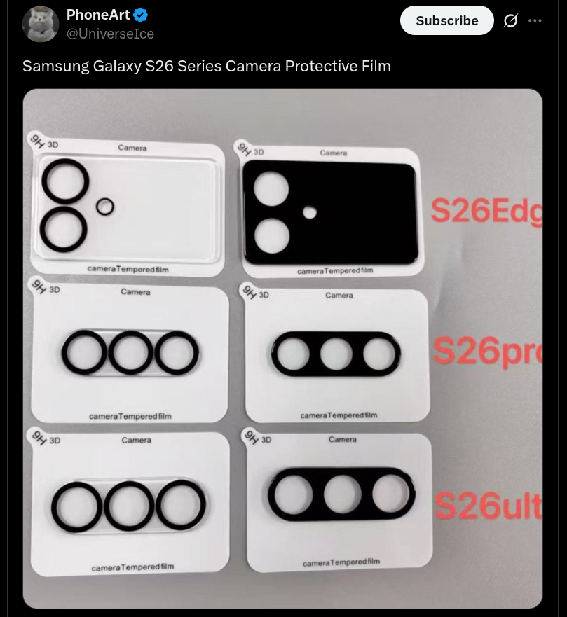 Samsung Galaxy S26 Series - Revealed Camera Protective Films
