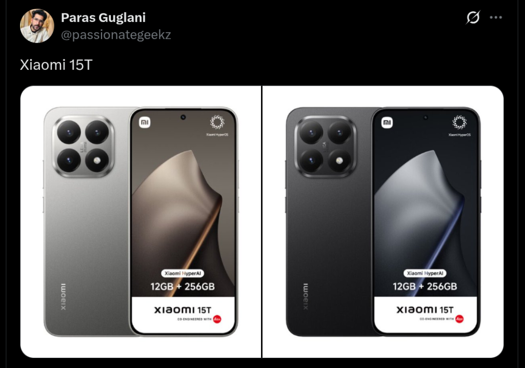 Xiaomi 15T - Revealed Design Renders