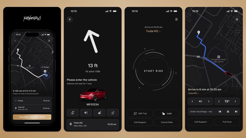 Tesla Robotaxi App - User Interface