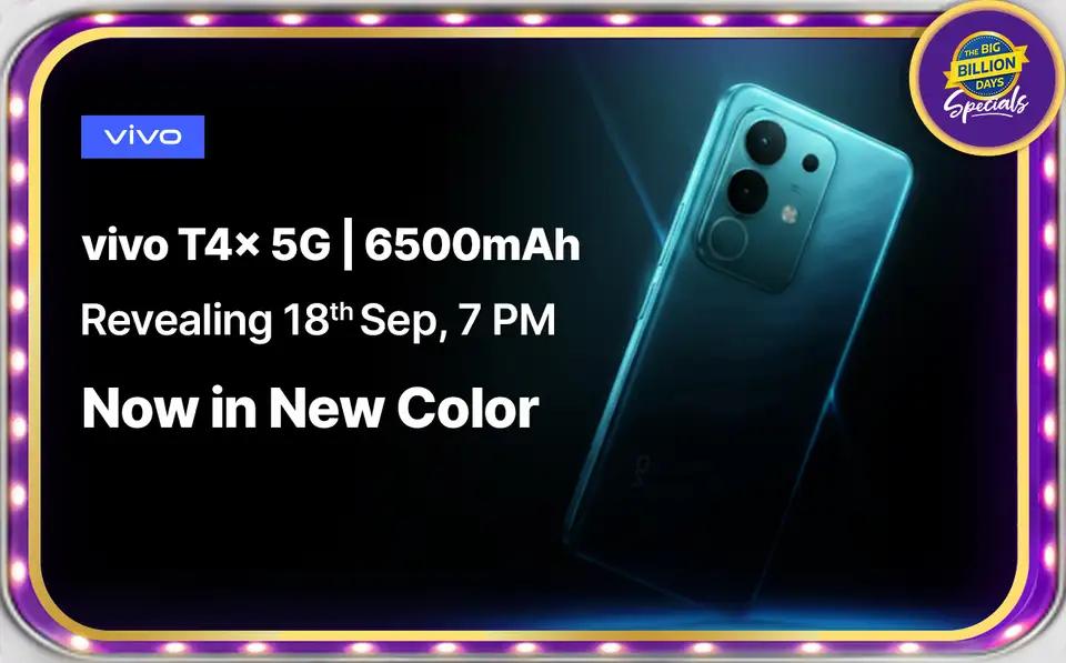 Vivo T4x 5G Smartphone New Blue Color Shade Revealing on 18th September 2025, as Part of Flipkart's Big Billion Days Specials