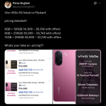 Vivo V60e - Flipkart Listings (X Post)