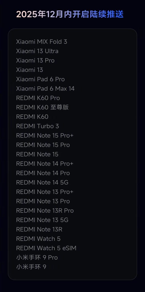 Xiaomi HyperOS 3 - Roll-Out Schedule (4)
