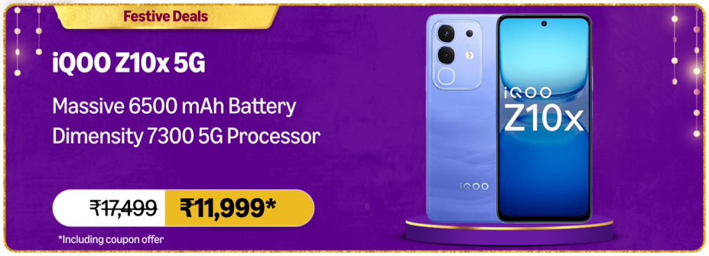 iQOO Z10x 5G - Amazon Great Indian Festival Offer