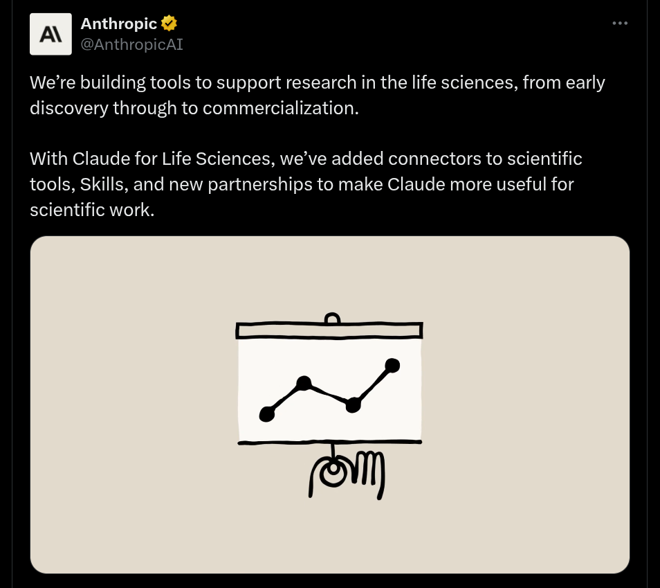 Claude for Life Sciences (X Post)