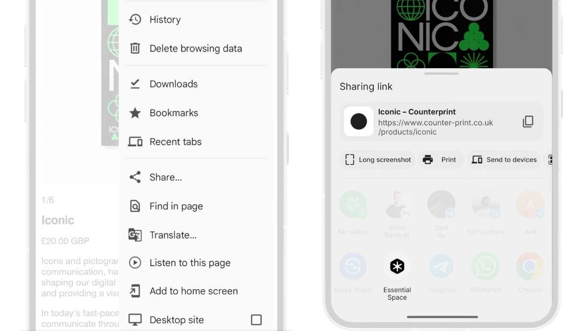 Essential Space Share Sheet