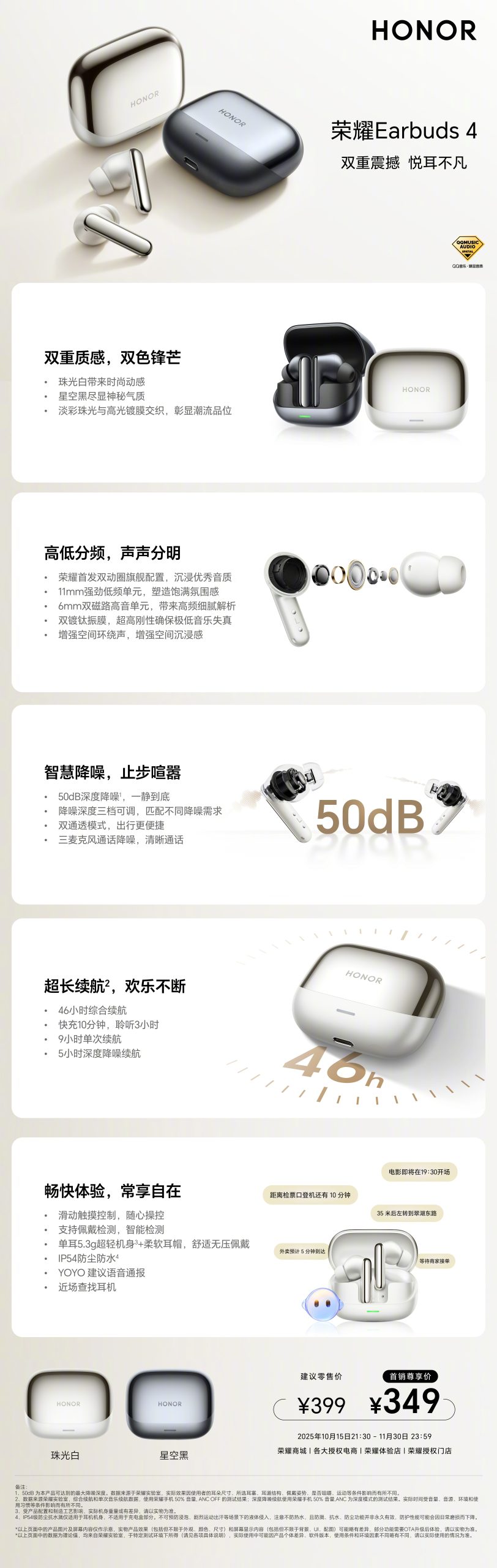 Honor Earbuds 4 - Key Specs