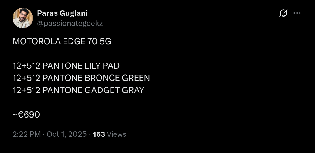 Motorola Edge 70 5G - X Post