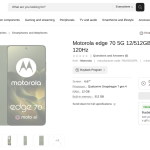 Motorola Edge 70 - Listed on Polish Retailer Website