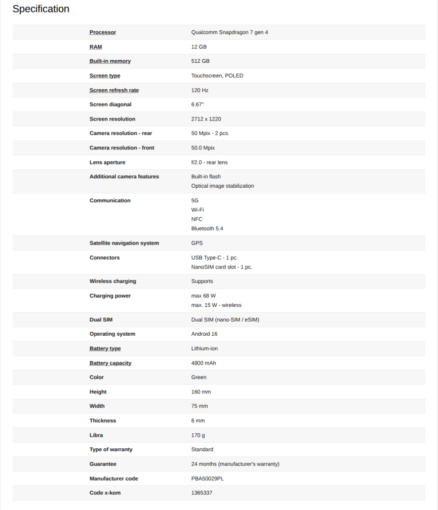 Motorola Edge 70 - Specifications (3)