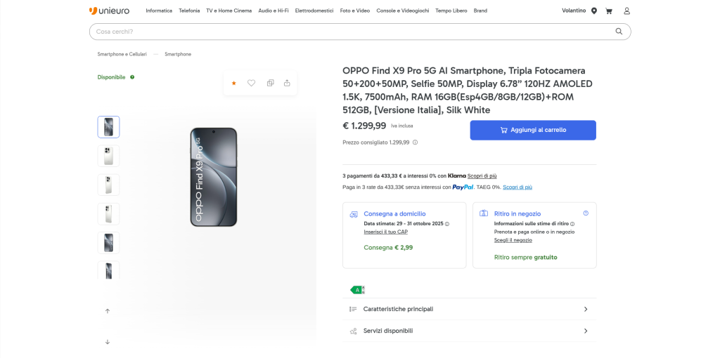 OPPO Find X9 Pro - Listing