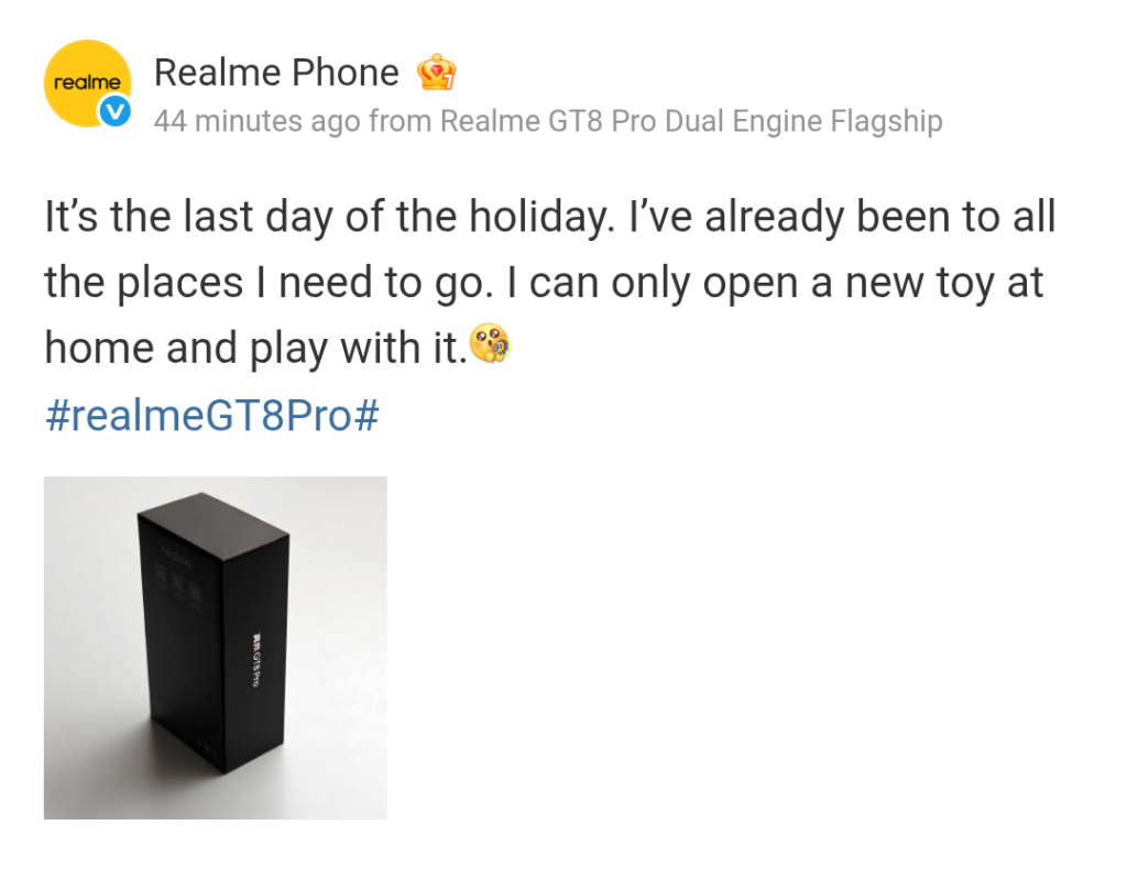 Realme GT 8 Pro - Weibo Post (2)
