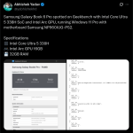 Samsung Galaxy Book 6 Pro - Geekbench Listing (X Post)