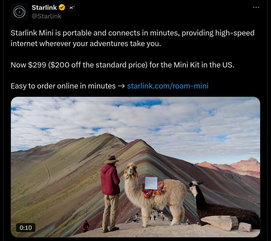 Starlink Mini - X Post