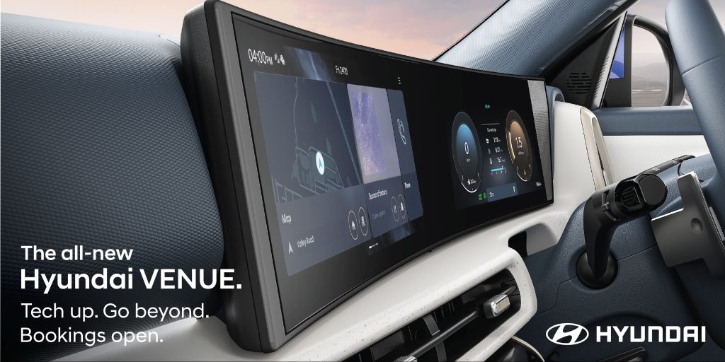 The all-new Hyundai VENUE _ Dual 62.5 cm (12.3” + 12.3”) Curved Panoramic displays