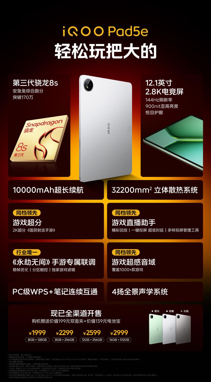 iQOO Pad 5e - Key Specs