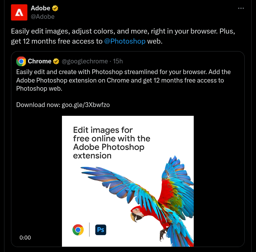 Easily edit images, adjust colors, and more on browser with 12 months free access to Photoshop web - X Post