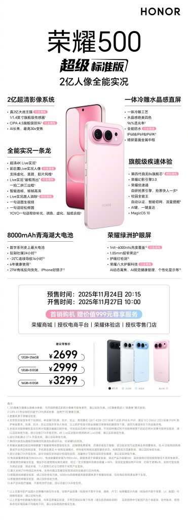 Honor 500 - Key Specs