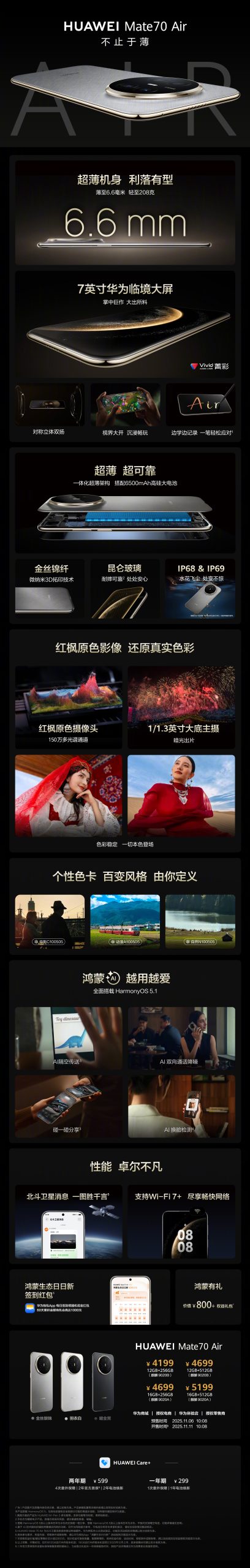 Huawei Mate 70 Air Specs