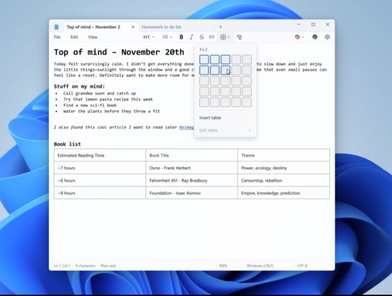 Microsoft releases new updates for Notepad to Windows Insiders in the ...