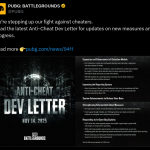 Latest Anti-Cheat Dev Letter for Updates (X Post)
