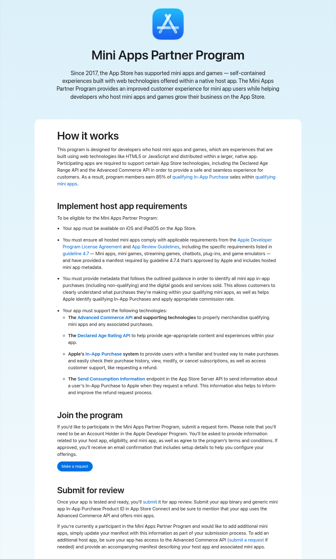 Mini Apps Partner Program - Announced by Apple