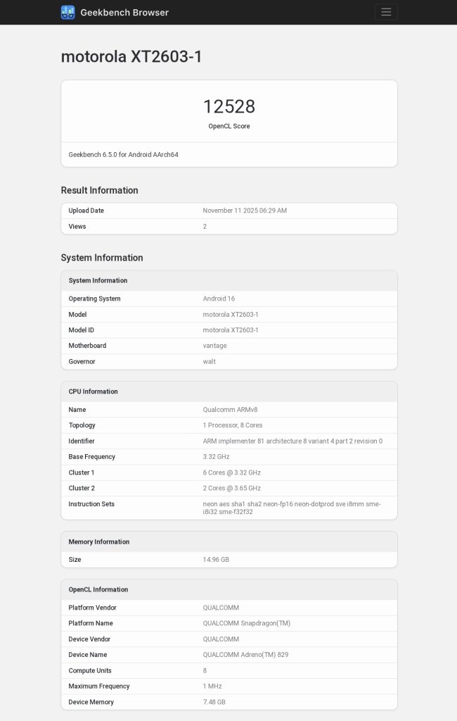 Moto X70 Ultra - Geekbench Listing (3)