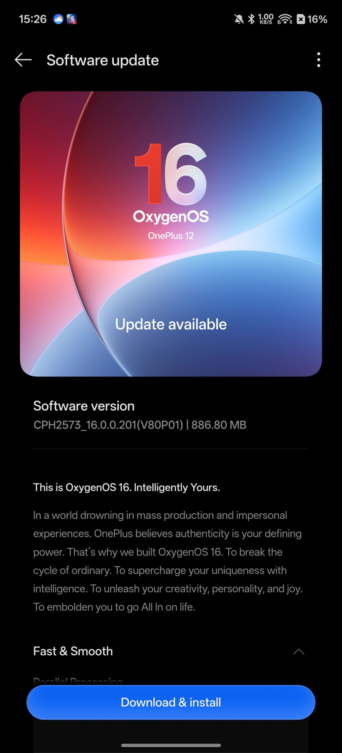 OnePlus 12 OxygenOS 16 Updte India