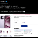 OnePlus 15 5G - Listing in India (X Post 1)