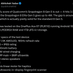 OnePlus Ace 6T (PLR110) Powered by Qualcomm Snapdragon 8 Gen 5 - AnTuTu Benchmark Score (X Post)