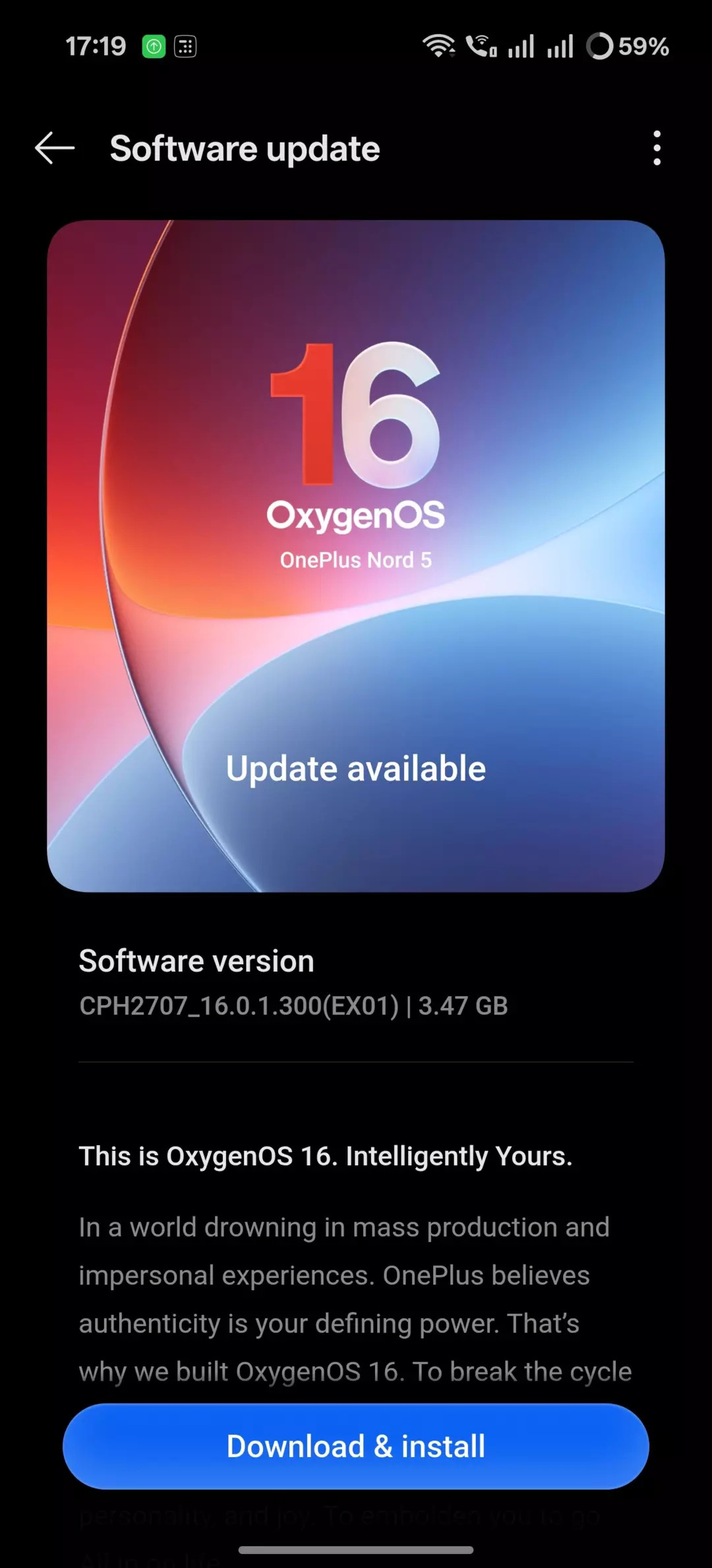 OnePlus Nord 5 OxygenOS 16 Update Stable (IN)