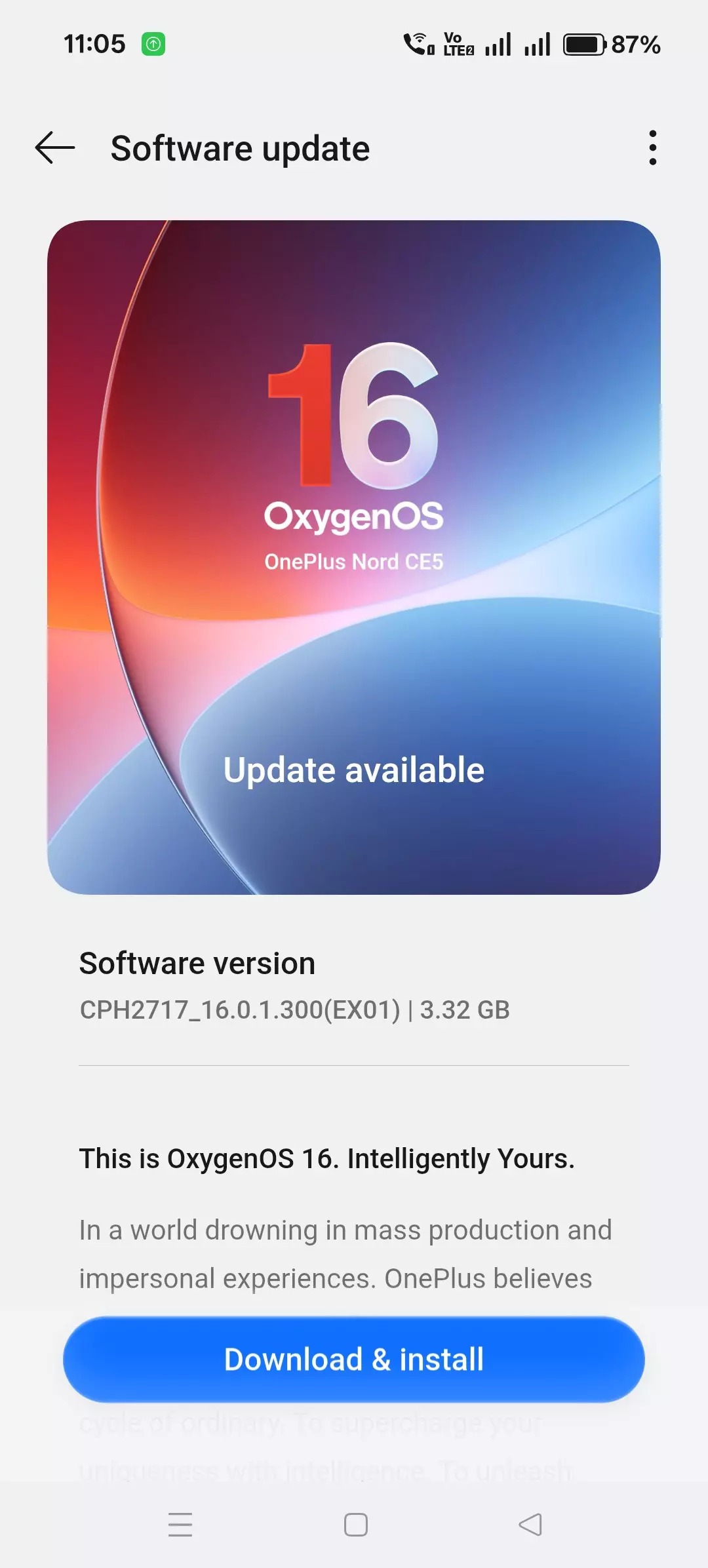 OnePlus Nord CE 5 OxygenOS 16 Update